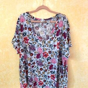 2️⃣ for $20 Rachel Zoe 100% LINEN floral tshirt